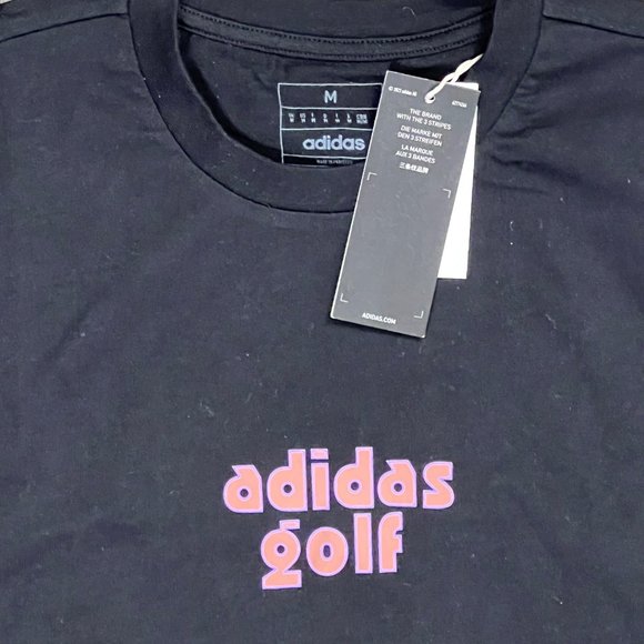 NWT Adidas Golf Black Medium T-Shirt - Picture 2 of 9